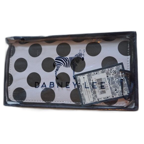 Dabney Lee Black And White Polka Dot Long Women's Wallet Gift Box Cute Casual - Picture 1 of 4
